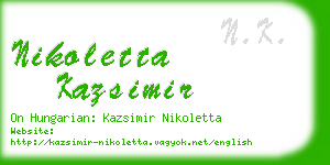 nikoletta kazsimir business card